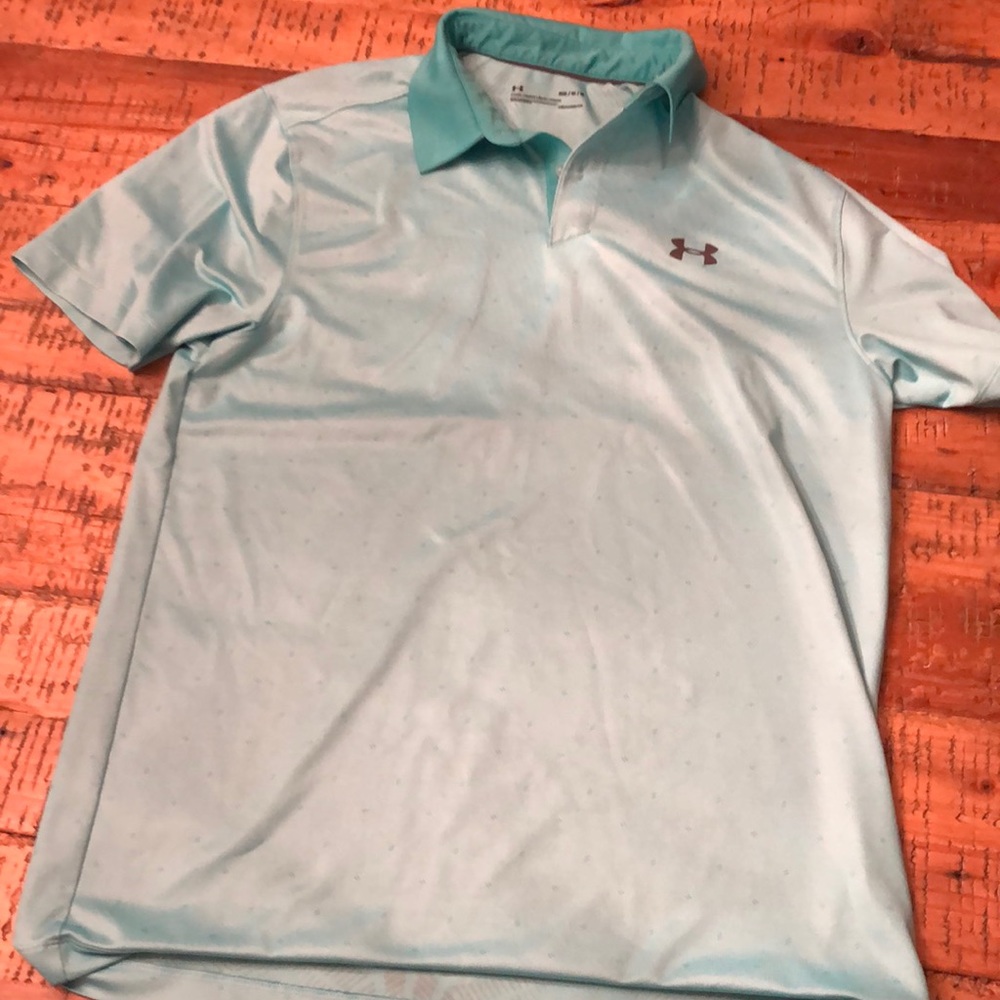 Teal golf polo